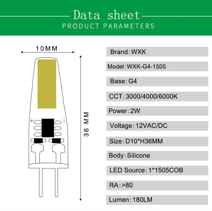 Original Factory LED G4 12V 2W G9 G4 LED Corn Lamp LED Repacement Bulb Light for Chandeliers Pendant